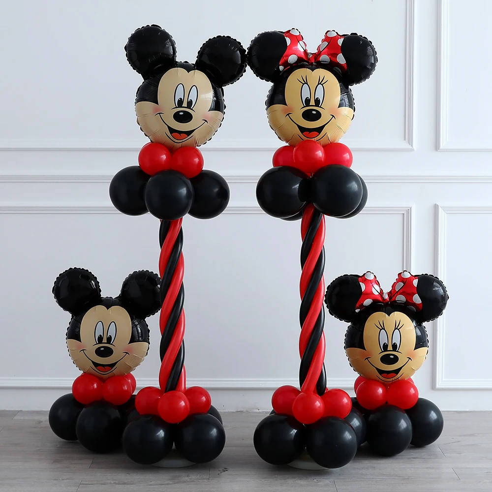 1 комплект с мультяшной головой животного красно черный латексный воздушный шар