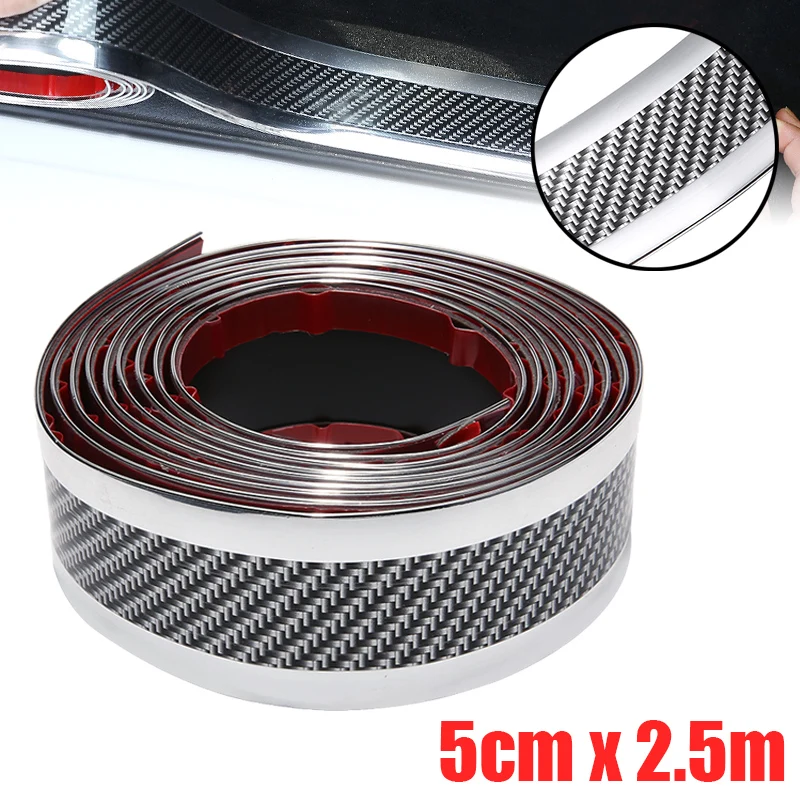 

Mayitr 1PC 5X250cm Car Door Edge Sticker Sill Carbon Fiber Protective Adhesive Strip For Most Cars Trucks SUVs