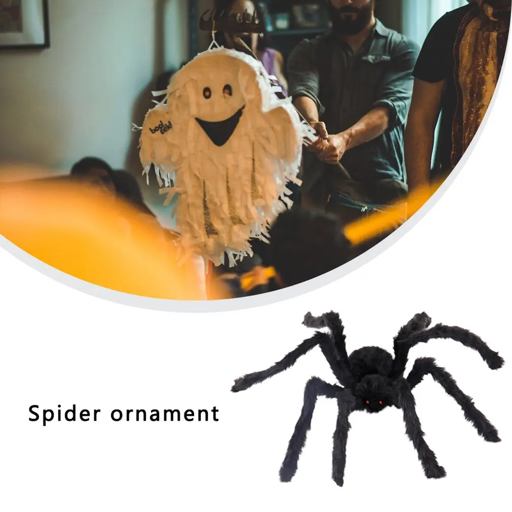 

Fast Shipping New Halloween Spider Decorations Props Bar Decorations Black Plush Spider Tricky Spider Fake Spider Tricky Toys