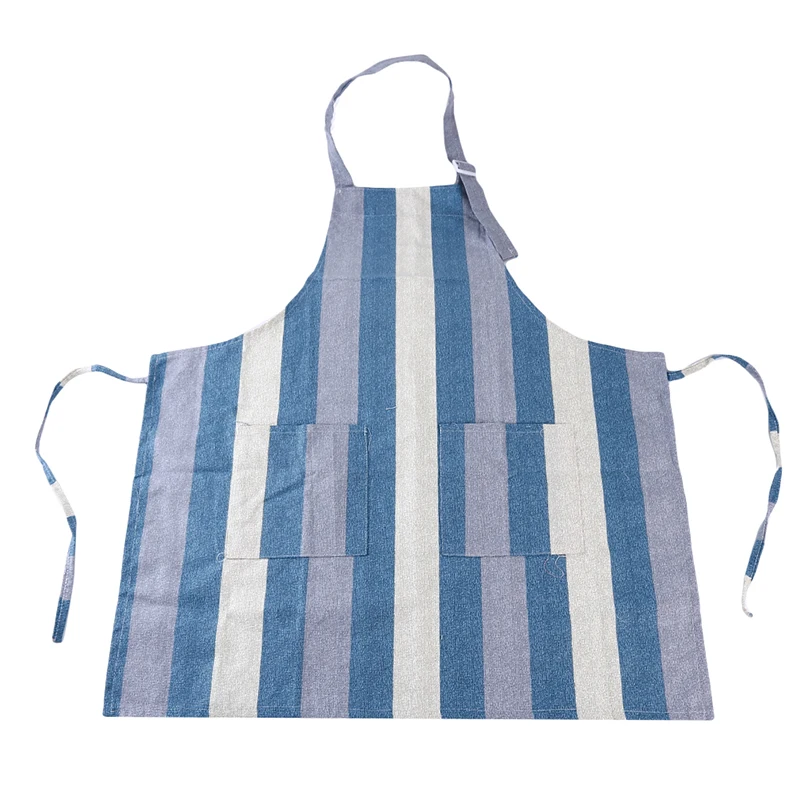 Blue gray Кухонный Фартук для приготовления пищи, для ресторана, для мужчин и женщин, полупекарь, комбинезоны, простой и элегантный хлопок и маслостойкая Очистка - Цвет: Blue gray