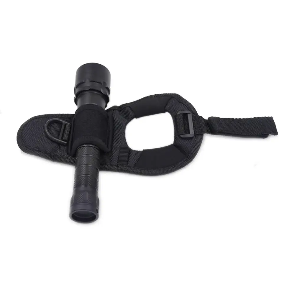 Underwater Scuba Diving Dive LED Torch Flashlight Holder Soft Black Neoprene Hand Arm Mount Wrist Strap Glove Holster