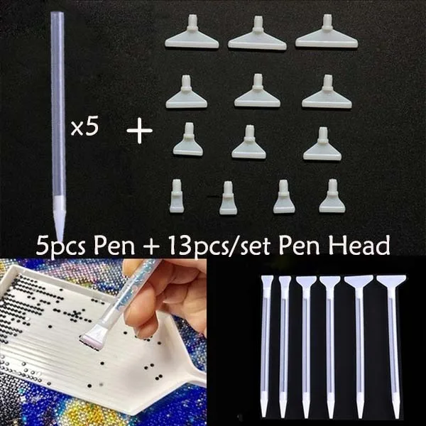 

5D Diamond Painting Accessories DIY Tool full square round Point Drill Pen with pick-up hats pictures of rhinestone