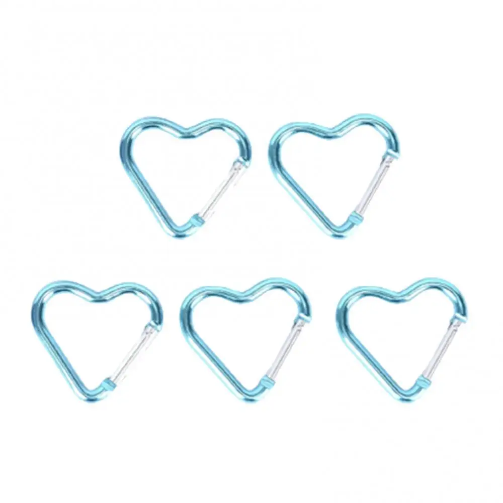 

60%HOT 5Pcs Mini Heart Shape Carabiner Outdoor Mountaineering Hiking Hanging Buckle