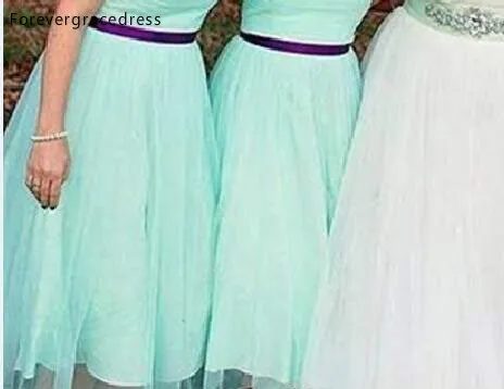 Newest Short Bridesmaids Dresses Tea Length 2017 A Line Sash Party Gowns Cheap B004 Custom Made Fashion Sweetheart Mint Green Sheer  86 (4)