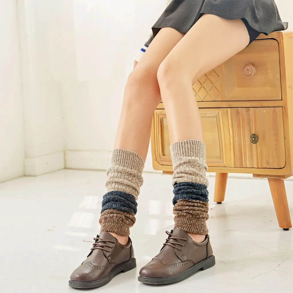 Женские носки, calcetines, для девушек, женщин, до бедра, выше колена, Длинные однотонные чулки, теплые skarpetki