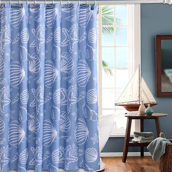

Waterproof Flower Printed Shower Curtain 100% Polyester Buckle/Tube Luxury Tulle Ceiling Installation Without Rod