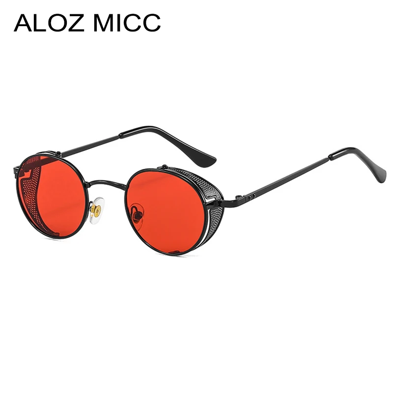 

ALOZ MICC Women Fashion Round alloy Sunglasses Black Red Steampunk Sunglasses For Women Vintage Shades Eyeglasses UV400 Oculos