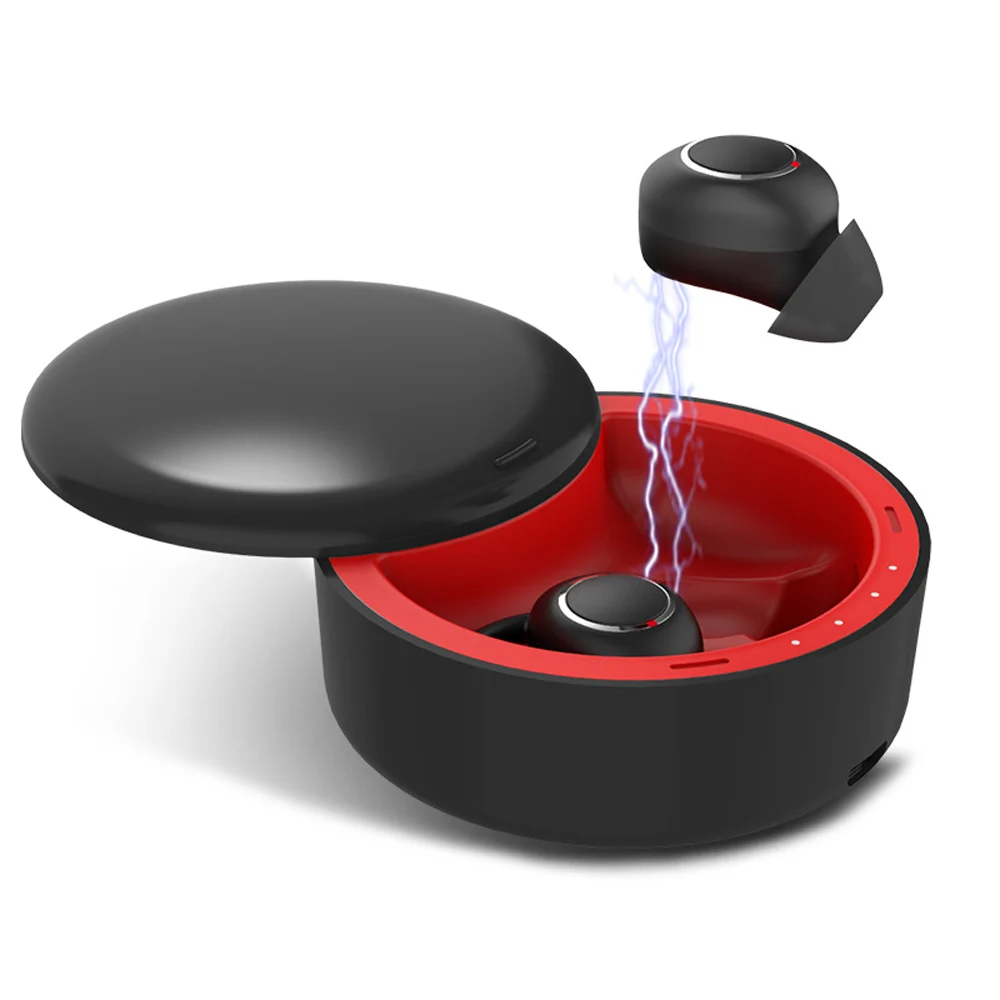 Black TWS Bluetooth наушники, беспроводные наушники Bluetooth 5,0, стерео Спортивные Беспроводные наушники с микрофоном, зарядная коробка для iPhone huawei - Цвет: Black