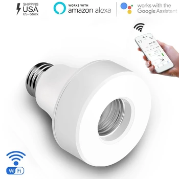 

Wifi Smart Bulb Socket Compatible with E26 E27 Switched Lamp Base Holder Work with Amazon Alexa Google Home IFTTT