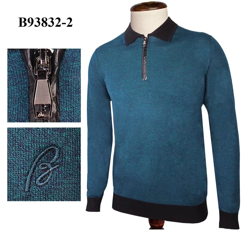 Мужской свитер Billionaire из змеиной кожи, зима, новинка, деловое качество, на молнии, модная повседневная английская M-4XL - Цвет: Lake blue