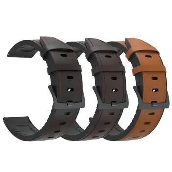 

22mm Leather Watch Strap Wristband for Sam-sung Gear S3/WatchGT/GT2/Amaz-fit GTR