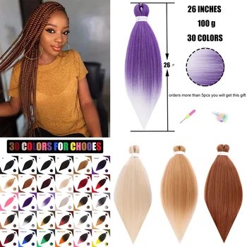 

Pure color and piano color braid crochet hair easy jumbo braid pre stretched braiding hair synthetic extension 26 inch XUANGUANG