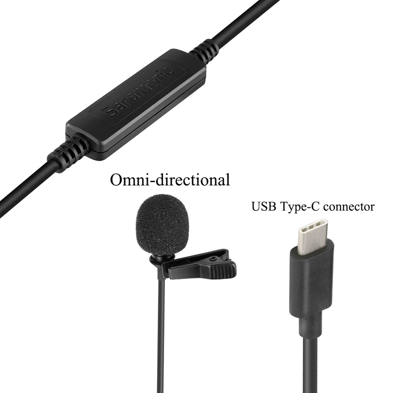 AABB-Saramonic Lavmicro-Uc Usb-C Тип всенаправленный петличный микрофон, Android Mic Клип на системе идеально подходит для записи