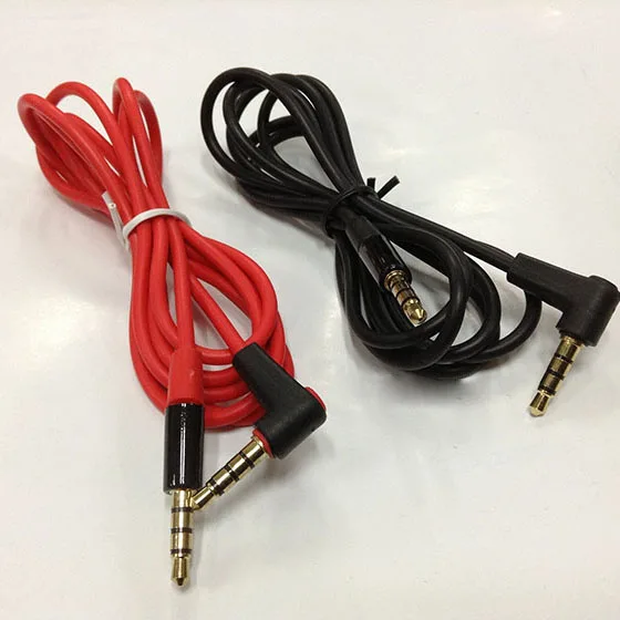 Wholesale 1 2M 3 5mm Male to Male Detox Pro Headphone Replacement Audio Extension Cable AUX Cable Red Black 100pcs lot