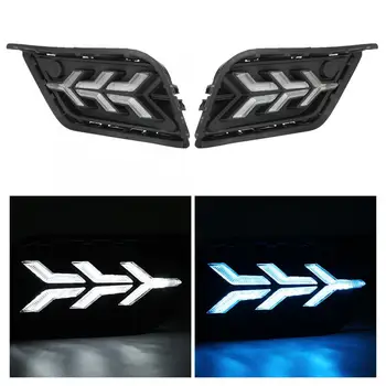 

1 Pair 3 colors Car LED DRL Daytime Running Lights Daylights Turn Signal Lamp Fit for VW Tharu 2019 Car Styling