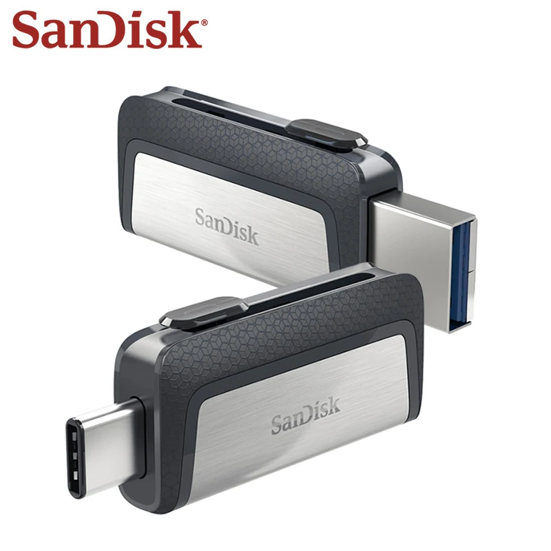 SanDisk USB флеш-накопитель 32 Гб 64 Гб 128 ГБ 256 ГБ USB3.1 двойной интерфейс OTG флеш-накопитель type-C Высокая память USB флэш-диск ручка-накопитель