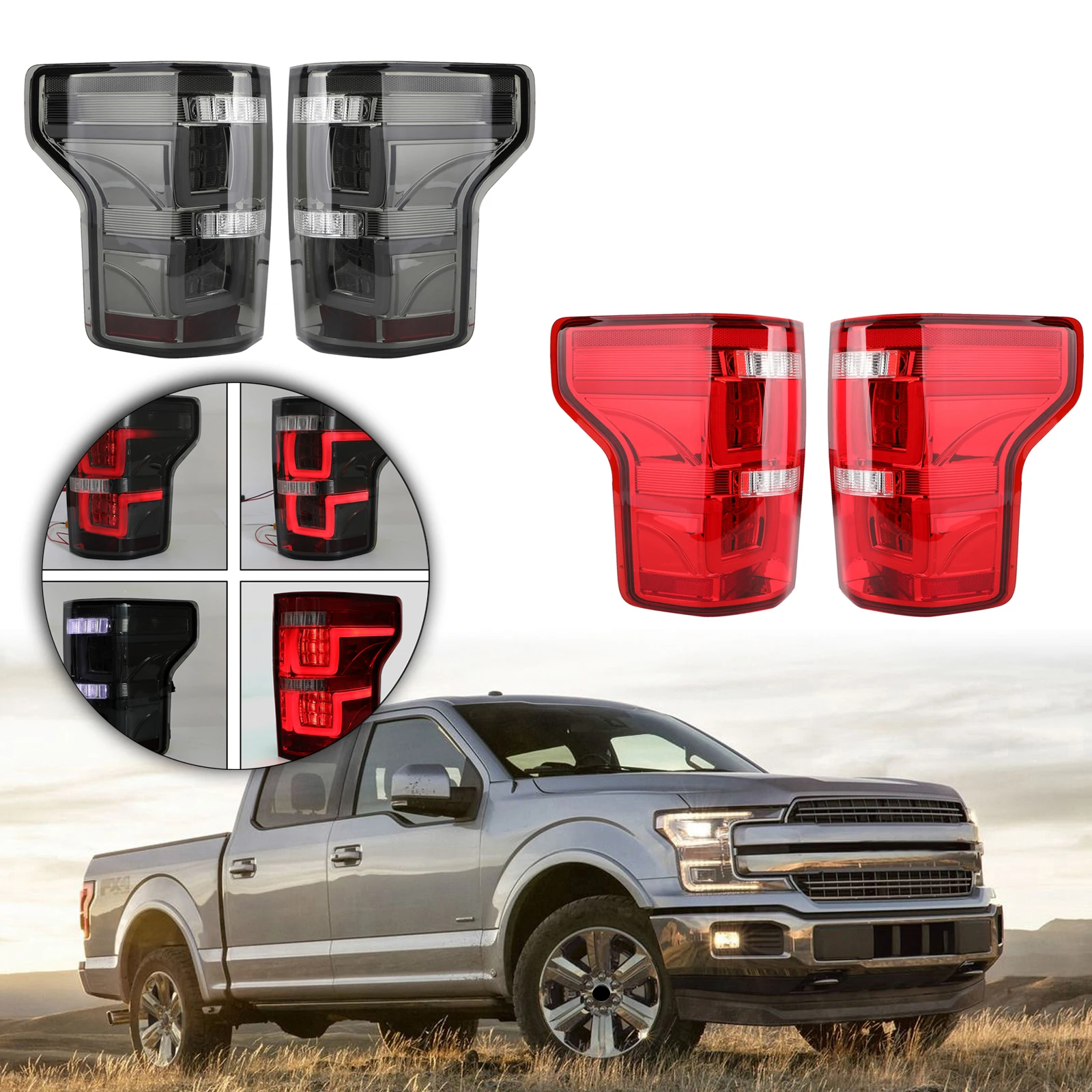Areyourshop For Ford F150 2015-2019 LED Bar Parking Tail Lights Brake Lamps Pickup Car Auto Parts | Автомобили и мотоциклы