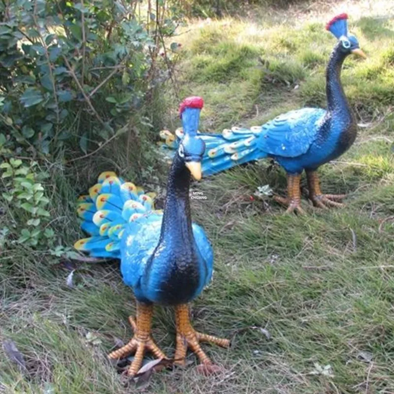1" имитация статуя животного Peafowl бюст сад полная длина портрет счастливый предметы мебели GK фигурка игрушки 38 см V950