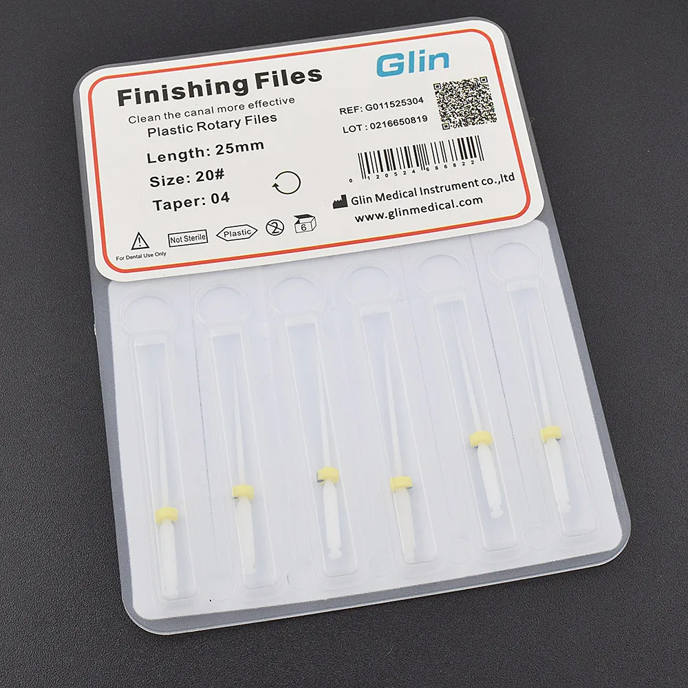 Endo Rotary Files Dental Pulp Files Dental Plastic Rotary Finishing Files 25mm 04 Taper Endo Files Used For Clean the canal more effective