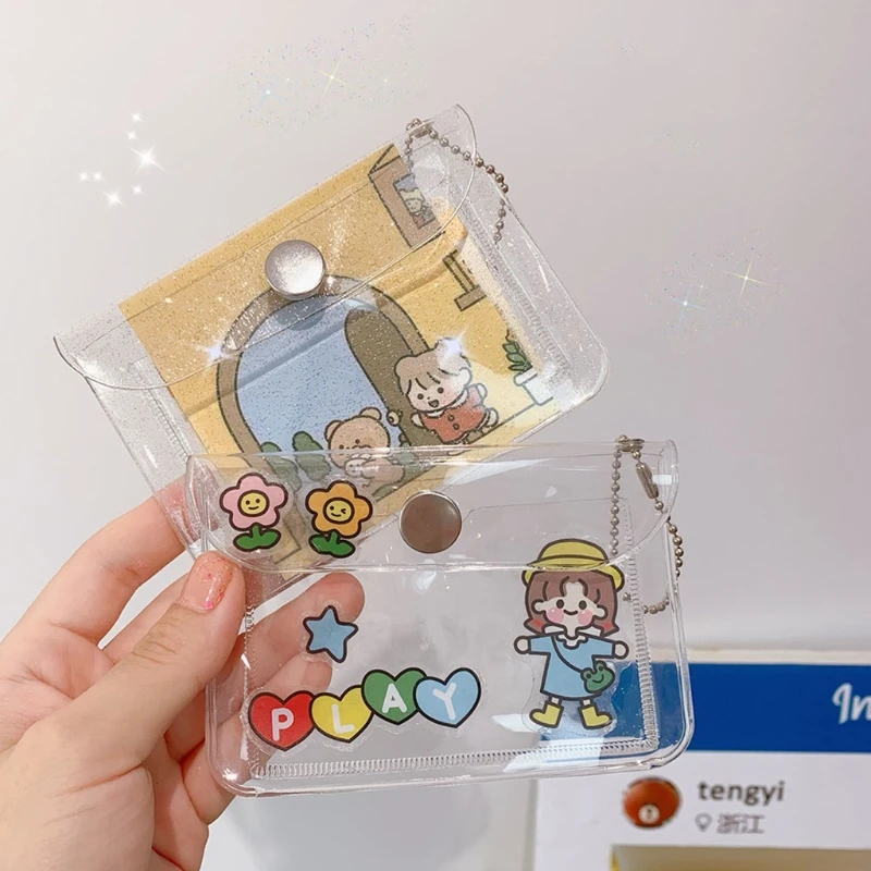 

Fashion Women Transparent PVC Wallet Credit Card Holder Business Bus Bank Cards Case
