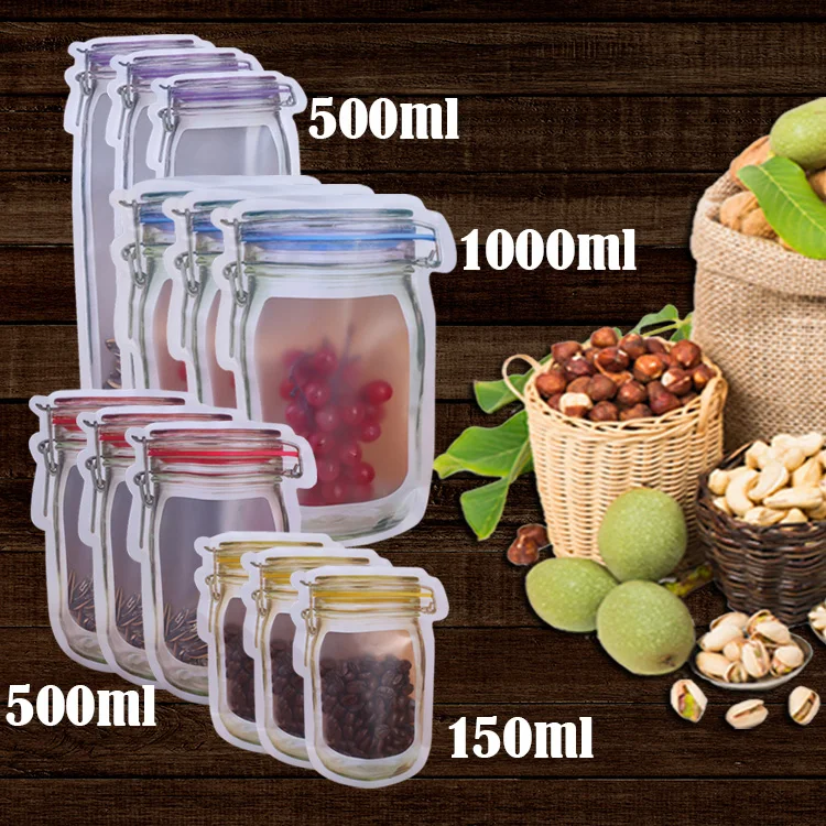 Многоразовые мешки для банок бутылок гаек конфет печенья герметичный пакет