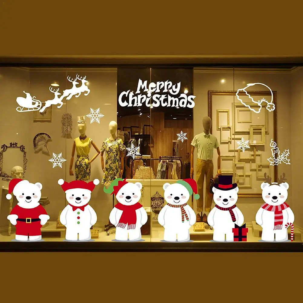 New Merry Christmas Wall Stickers DIY Window Stickers Christmas Snowflake Decoration Home Christmas Decoration New Year Dropship