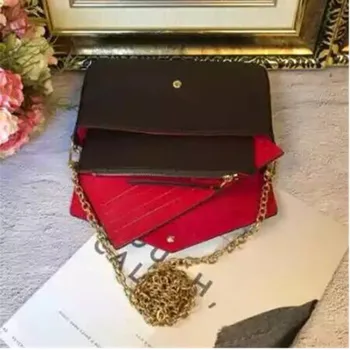 

2020 New fashion P0CHETTE FELlClE bag chain three piece Wallet high quality Genuine Leather Clutch handbag with dust bag and box