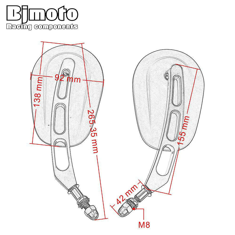 BJMOTO мотоцикл зеркало заднего вида мотоцикл боковые зеркала заднего вида для Harley скрещенные кости Dyna Electra Glide Fatboy Heritage Softail
