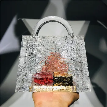 

Clear Acrylic Box Evening Bag Women 2020 Summer Top Handle Dinner Clutch Purses Ladies Transparent Crystal Handbag High Quality