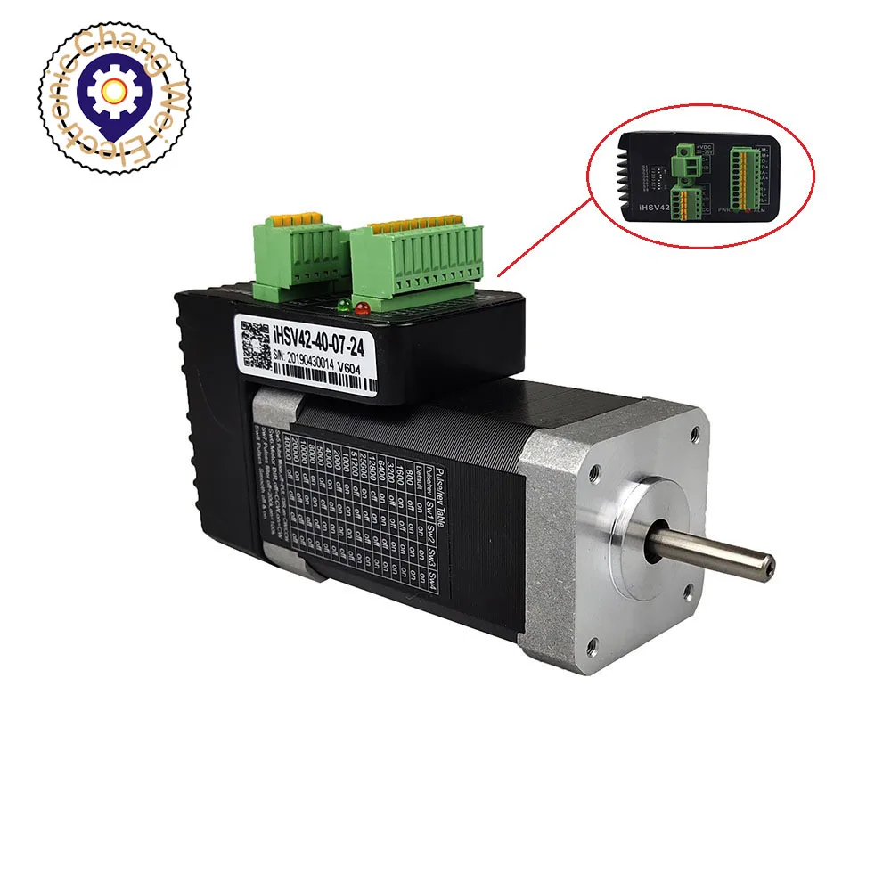 

IHSV42-40-07-24 20-36VDC Drive Control Integrated Servo Motor 42 Integrated DC Servo Motor Nema17 78W 0.185NM 1000 Line Encoder