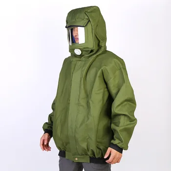 

Dust Proof Protective Clothing with Hat Spray Paint Working Wear Safety Long Sleeve Coat Full Face Eye Protection Clothes
