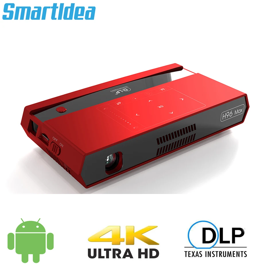 Мини проектор Smartldea H96 max 4K android 6 0 2 4 ГГц|Проекторы для домашнего кинотеатра| |