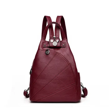 

2019 New Women Leather Backpack Multifuction Convertible Backpack Female Sling Purse Shoulder Bag High Quality Travel Daypack