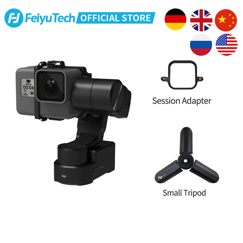 

FeiyuTech Feiyu WG2X Wearable Gimbal Tripod 3-axis Stabilizer for GoPro Hero 8 7 6 5 4 Sony RX0 YI 4K Action Camera Splash-proof