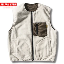 Aelfric Eden Лоскутные карманы мужские зимние жилеты Harajuku Хип Хоп Уличная Повседневная хлопковая негабаритная мужская куртка жилет верхняя одежда