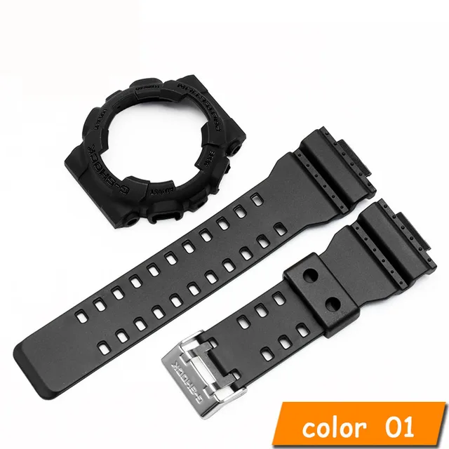 For Casio G-SHOCK GA-110 GA-100 GD-120 Rubber Sports Strap Modification Accessories, Including Case and Strap Adapter black black