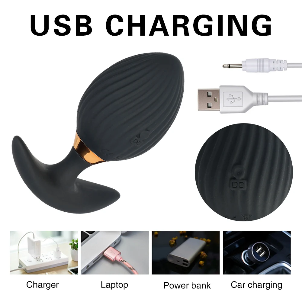 Analny wibrator typu plug dla mężczyzn z pilotem silikonowy_voghion.com