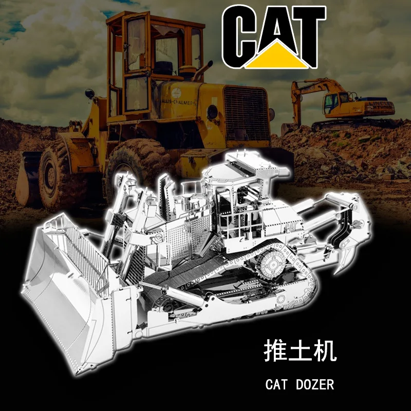Love Spell 3D All-Metal Stainless Steel Model DIY Toy Educational Puzzle CAT Series Track Dozer