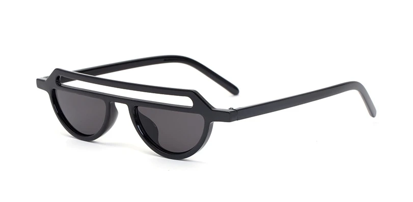 47199 Small Cat Eye Sunglasses Men Women Fashion UV400 Glasses - Цвет линз: black gray