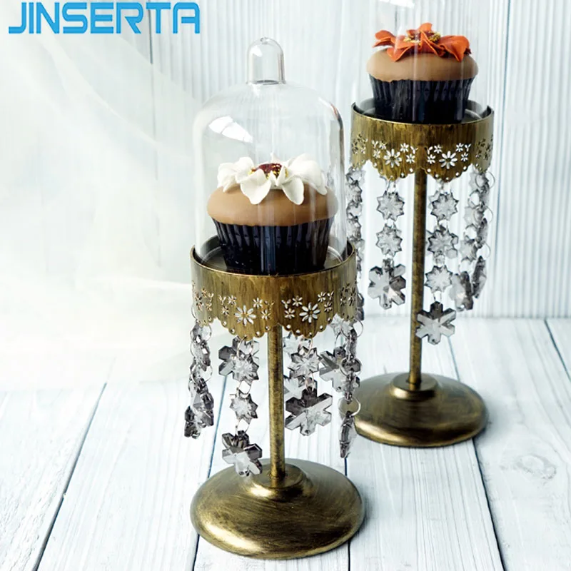 JINSERTA, металлический лоток для хранения, античное золото, высокая подставка, десерт, торт, закуска, тарелка с PC крышкой для дома, вечерние, свадебные, Декор, подарки