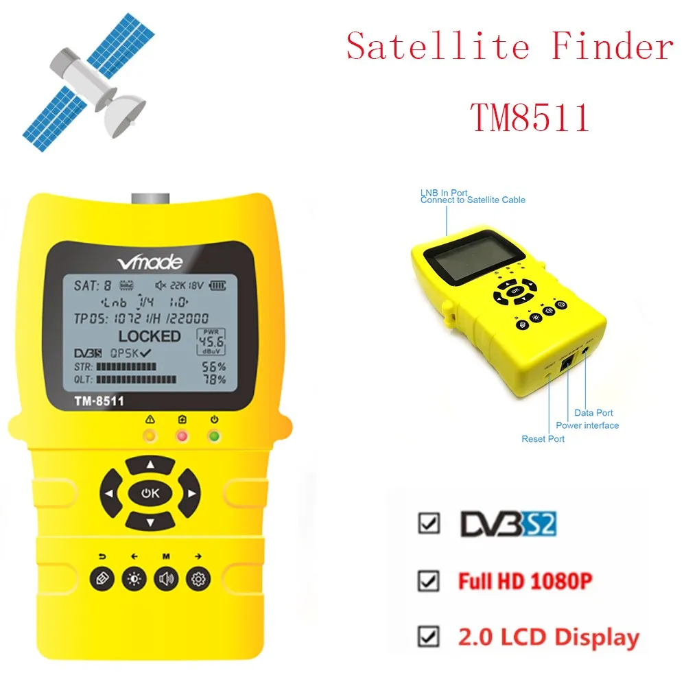 Satlink TM8511 DVB-S/S2 с сегментным ЖК-дисплеем с подсветкой цифровой спутниковый искатель satlink decodificador satelital