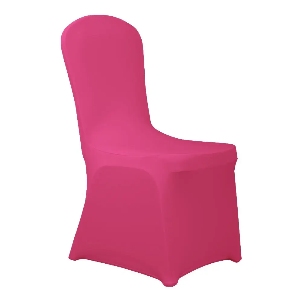 Fuchsia 100 шт растягивающиеся крытые чехлы на стулья для свадьбы/вечерние универсальные банкетные гостиничные украшения - Цвет: Fuchsia