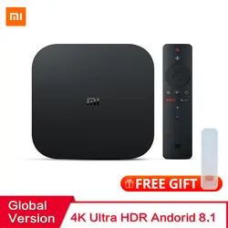 Глобальная версия Xiaomi mi tv Box S Android 8,1 2 Гб ram 8 Гб rom Smart tv Set top Box 4K четырехъядерный HD mi WiFi Mali 450 1000Mbp плеер