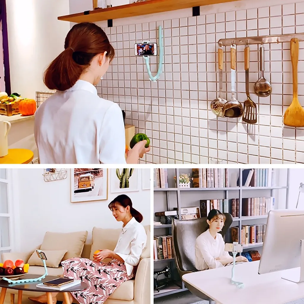 Women Men Lazy Bracket Flexible Mobile Holder Flexible Cute Worm Lazy Mobile Cell Phone Holder Bed Desktop Bracket Stand 9.23