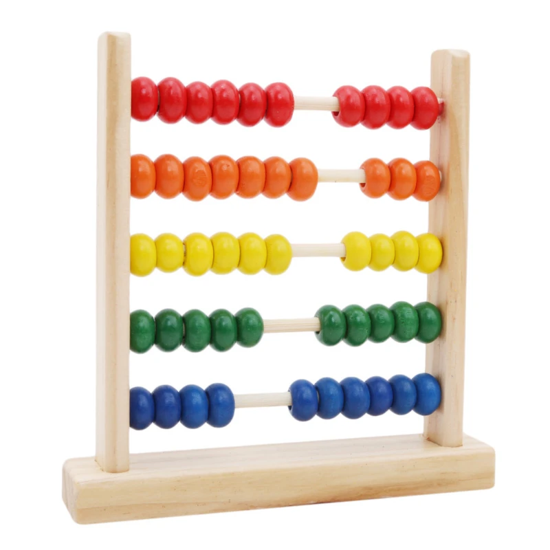 Abacus Монтессори обучающая игрушка мини деревянный Abacus Дети раннего математического обучения игрушка цифры Счетный расчет бусины