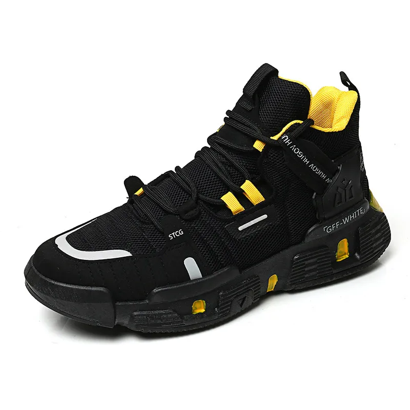 Высокие баскетбольные кроссовки zapatos hombre, мужские амортизирующий светильник, баскетбольные кроссовки, Мужская дышащая уличная спортивная обувь Li Ning - Цвет: Цвет: желтый
