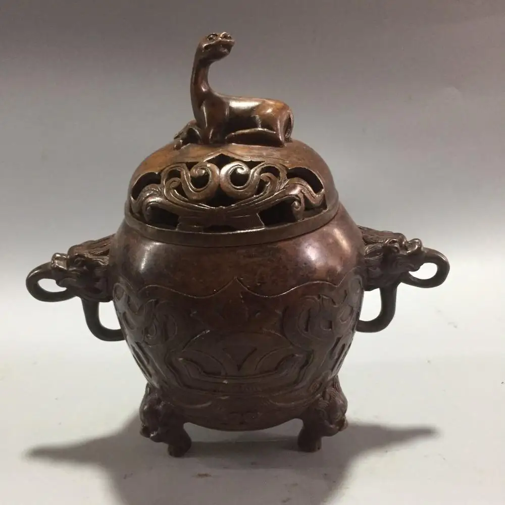

Exquisite red copper incense burner decoration