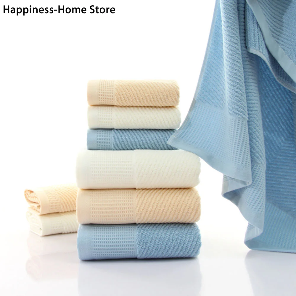 

3Pcs/Set Cotton soft Towel Eco-Friendly Durable Shower Towels Beach Pool Quick Drying Towels Hand Towels Washcloth for Hotel Spa
