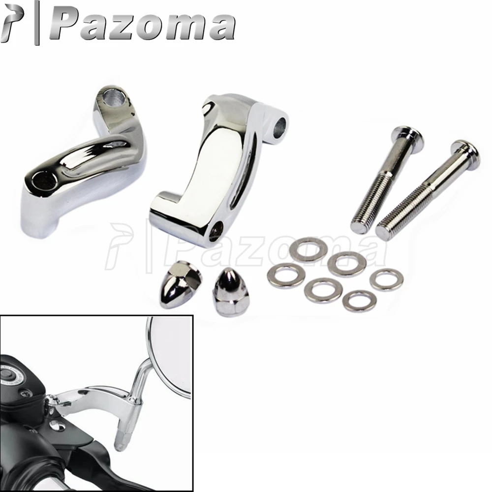 White Black Motorcycle Rearview Side Mirror Adapter Kit For Harley 2006