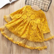 Коллекция года, весенне-осеннее Новое модное платье принцессы с цветочным рисунком детское платье Одежда для девочек платье для девочек Одежда для девочек от 2 до 7 лет